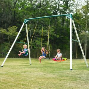 Hapfan 9.5' Heavy-Duty Swing Set for Kids & Adults