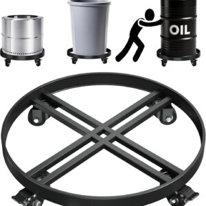 55-Gal Drum Dolly – 2000 lb Heavy-Duty Steel Cart