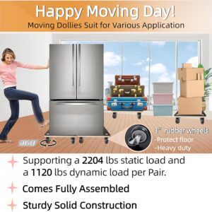 Heavy-Duty Furniture Dolly - 2204 Lb Capacity, 2-Pack