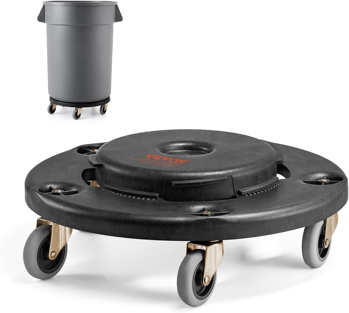 VEVOR Trash Can Dolly for 20-55 Gal Bins, 500lb Capacity