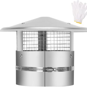 12" Round Stainless Steel Chimney Cap with Screen