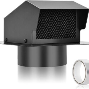 Trivd Frol 6in Roof Vent Cap, Heavy Duty Galvanized Steel
