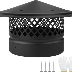 8in Round Chimney Cap w/ Screen - Galvanized Steel
