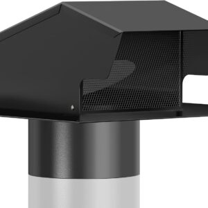Hon&Guan 8" Removable Roof Vent - Black Steel Cap