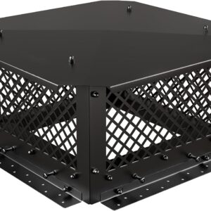 14x14 Chimney Cap - Black Galvanized Steel Rain Guard