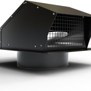 Black Square Roof Vent Cap 12in - Dryer Vent Cover
