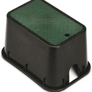 Rain Bird 10" Sprinkler Valve Box, Black w/ Green Lid