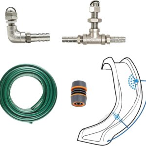 MEEGOON Pool Slide Spray Kit – Stainless Steel Nozzles & Hose Kit