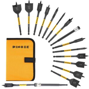 PINOZE 14-Pc Spade Drill Bit Set w/ 6" Extension