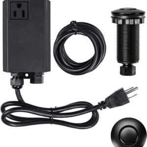 Black Stainless Steel Air Switch Kit for Garbage Disposal