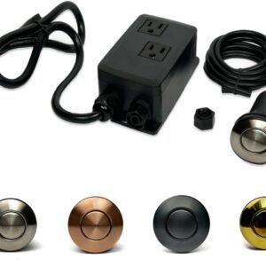 Brushed Nickel Garbage Disposal Air Switch Kit with Cord