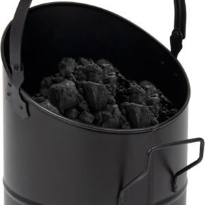 Mind Reader Fireplace Ash Bucket, 6L, Black