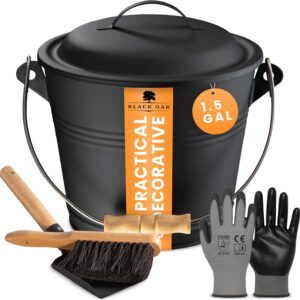 BLACK OAK 1.5 Gal Ash Bucket Set w/ Handle & Tools