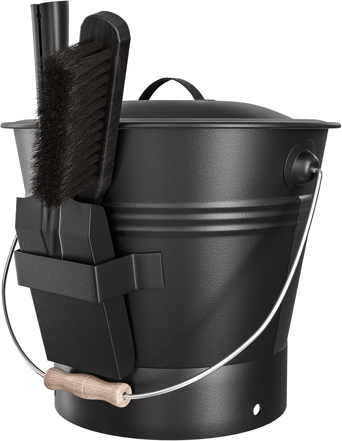 XL 3-Gal Ash Bucket with Shovel & Broom