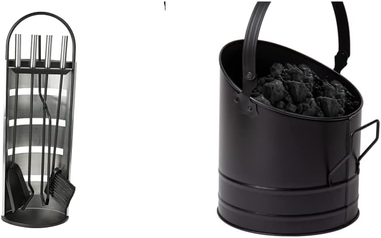 Mind Reader Fireplace Tool Set w/ Ash Bucket