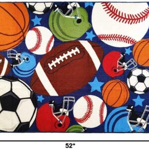 HUAHOO Kids Rug 100x130cm Sport Print Balls