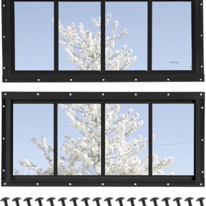 Black Transom Windows 2-Pack, 10" x 23"