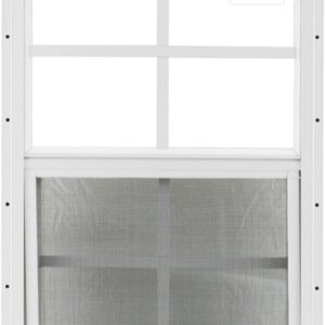 14" x 21" White Flush Mount Tempered Glass Window