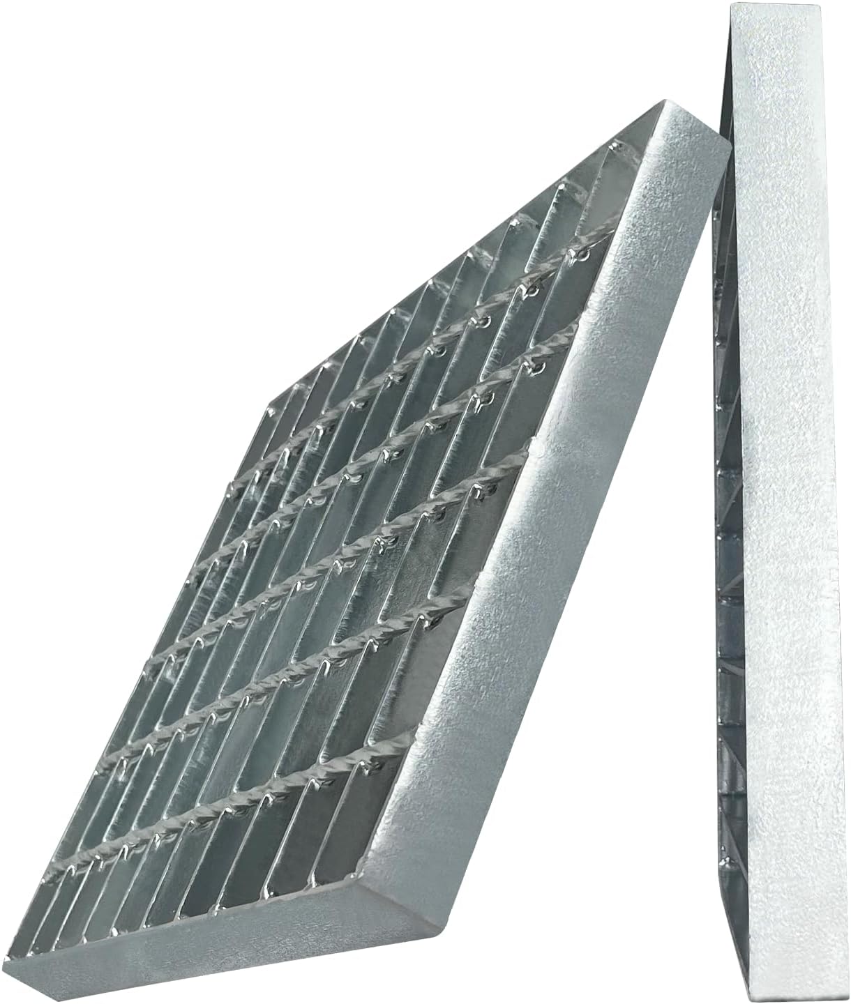 2-Pack 12in Galvanized Steel Drain Grate - Heavy Duty