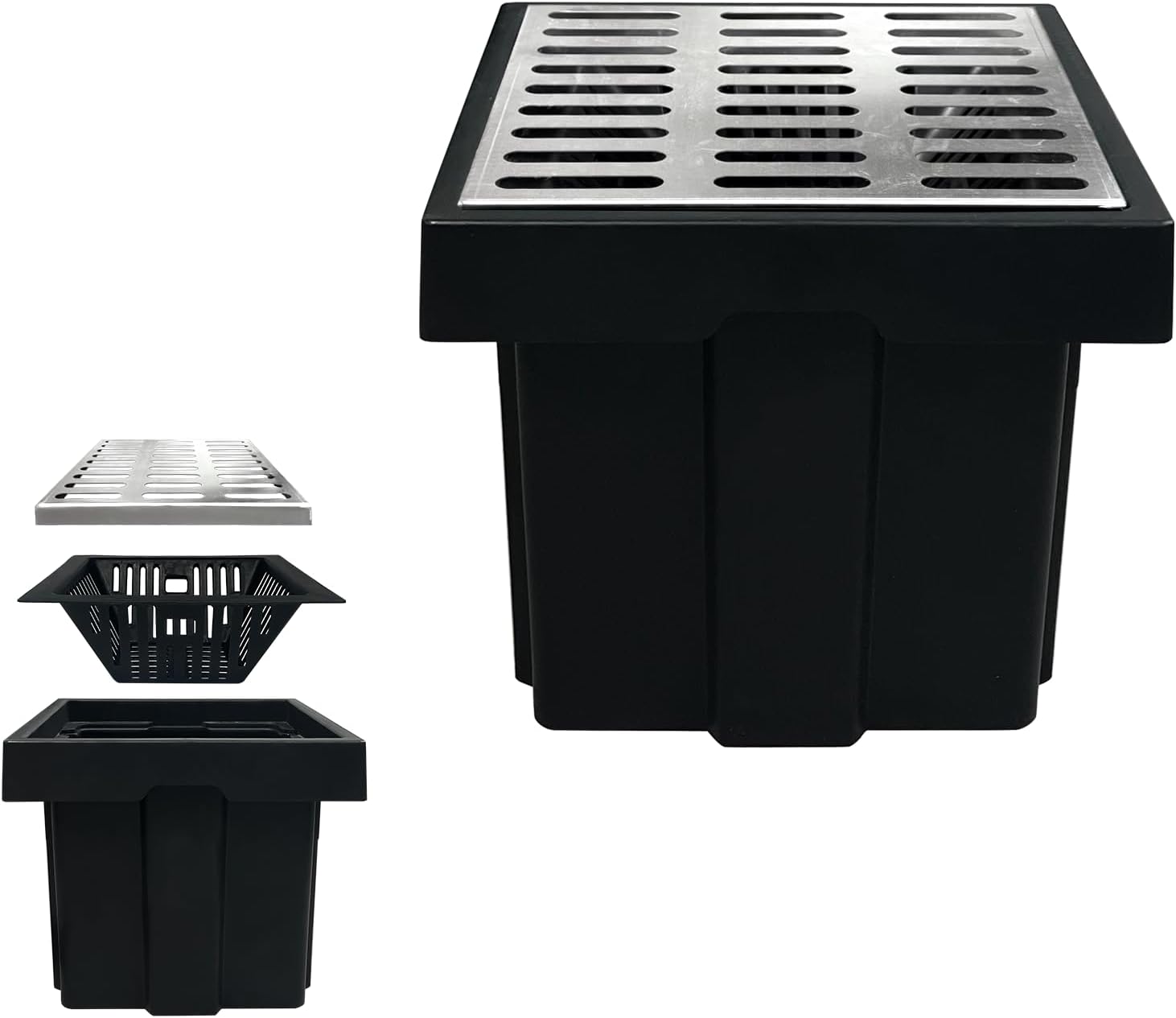 18x18x15 in. Stainless Steel Catch Basin Drainage System
