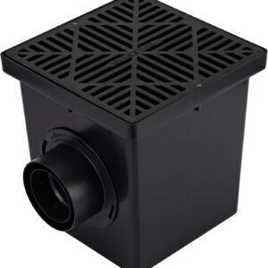 NDS 12" Square Catch Basin Drain Kit, Black, 2-Opening