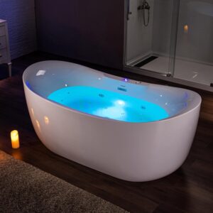 WOODBRIDGE BJ400 72in Whirlpool Tub w/ Air Bubbles & LED