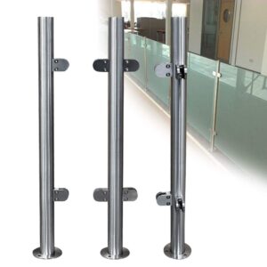 43in Stainless Steel Glass Balustrade Post, End Railing Pole