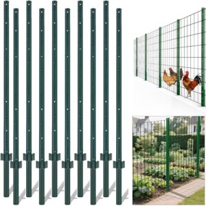7ft Metal Fence Posts - Pack of 10 - U Posts for Wire Fencing