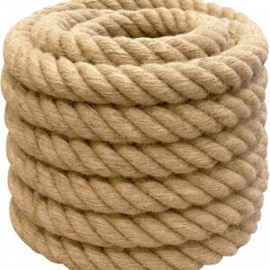 2-Inch Thick Jute Rope - 50 Ft Natural Hemp Twine