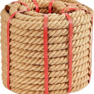 25mm Jute Rope, 100ft Heavy Duty Natural Fiber