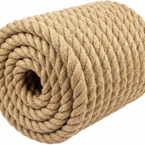 3/4 Inch Jute Rope 100ft – Thick Hemp for DIY & Decor
