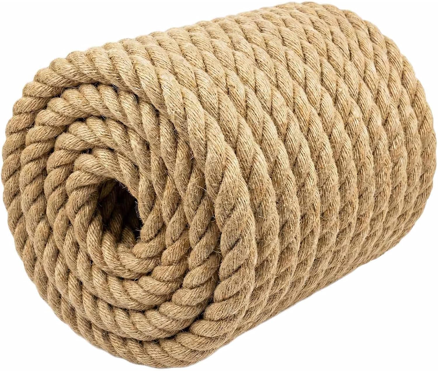 3/4 Inch Jute Rope 100ft – Thick Hemp for DIY & Decor
