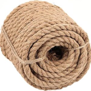 1 Inch x 65 ft Heavy-Duty Hemp Rope - Natural Jute Twisted