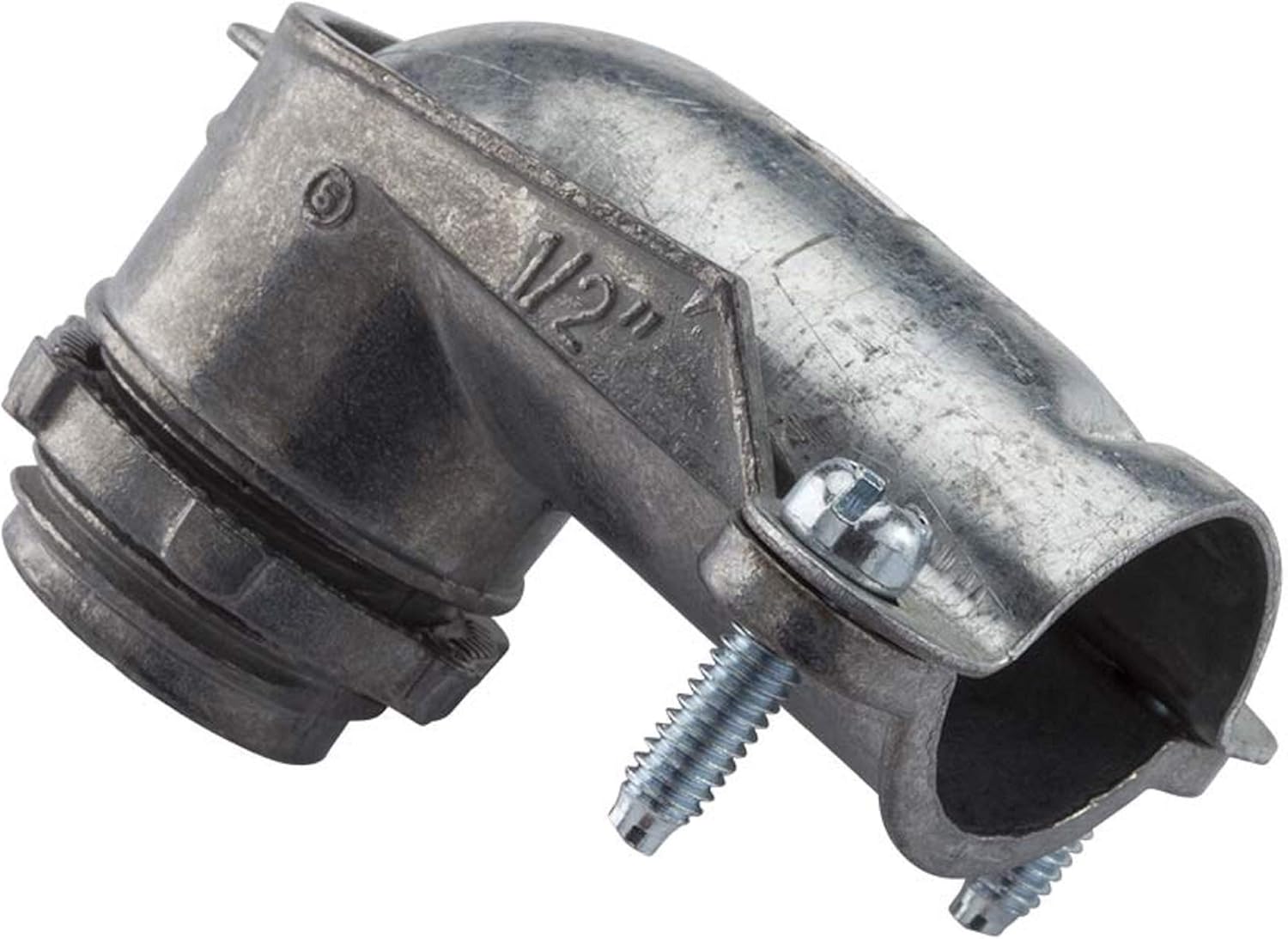 Halex 3/4in FMC 90° Connector, Galvanized Steel