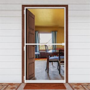 Augblinds Aluminium Screen Door Kit - White, DIY Fit Up to 39"x98"