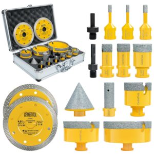15-Piece Diamond Tile Drill Bit Kit - 5/8-11 Shank