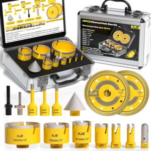 KJE 15pc Diamond Hole Saw Kit for Tile & Stone