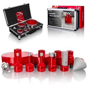 11-Pc Diamond Tile Hole Saw Kit by Tolvaxo
