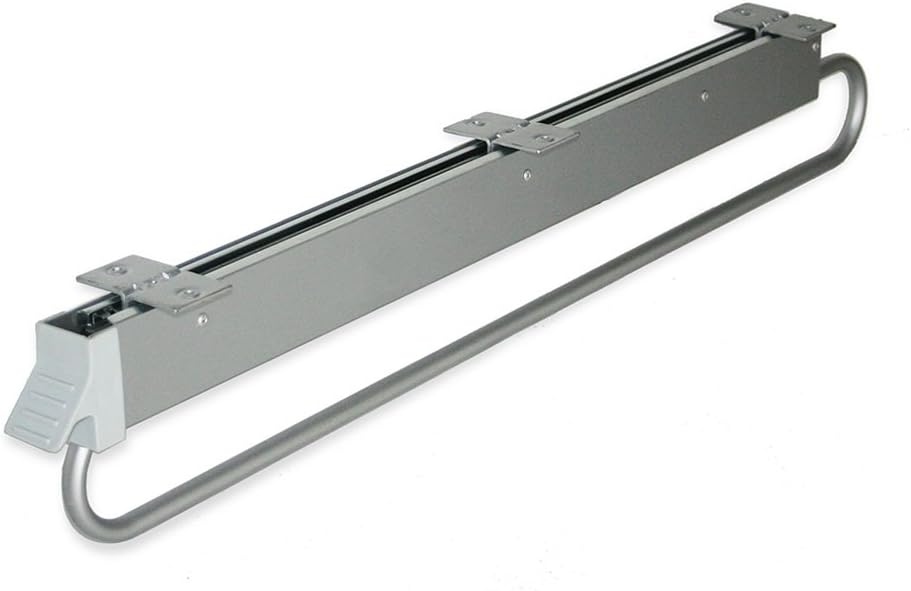 Emuca Extendable Wardrobe Hanger Rail, 31.5in Silver