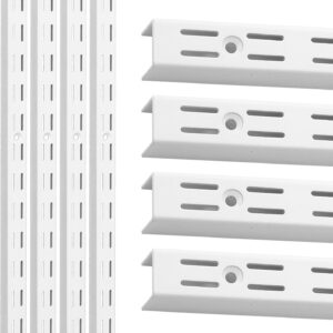 8-Pc Heavy-Duty Wall Shelf Tracks 48in White