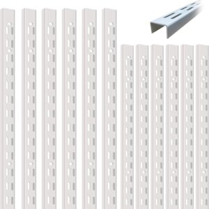 12-Pack 47.5in Heavy-Duty Dual-Track Wall Rails - White
