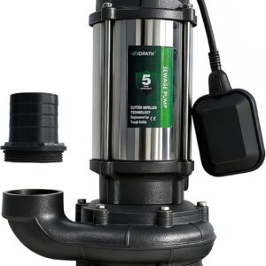 AIDPATH 1 HP Sewage Pump, Stainless Steel, 8870 GPH