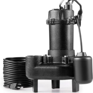 VEVOR 1/2 HP Submersible Sewage Pump 4,800 GPH