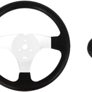 Black 300mm Go-Kart Steering Wheel - Universal Fit