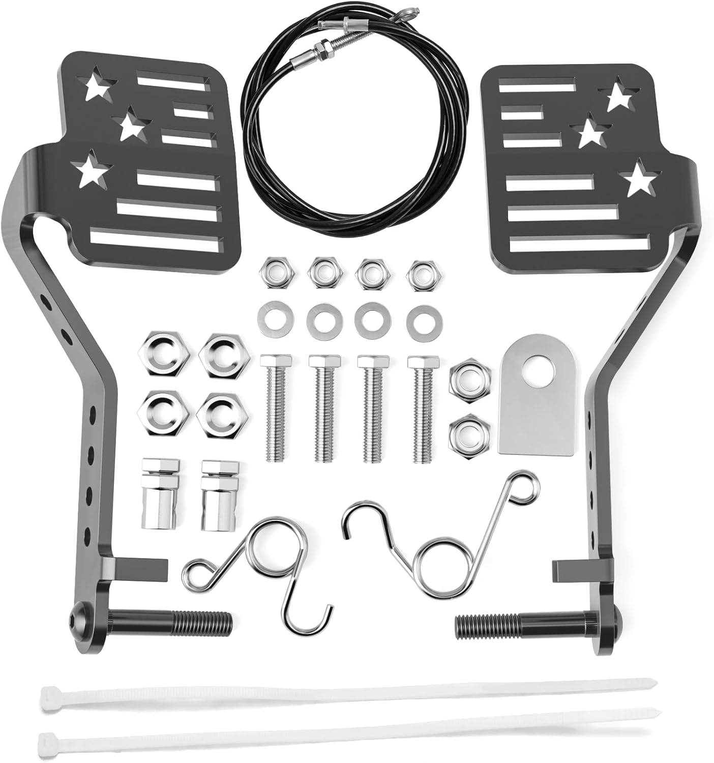 HOWBOW Go Kart Big Pedals Kit w/ Throttle Cable - Black