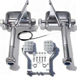 Go Kart Steering Set w/ Pedals 5/8in Axle 4.5in Silver