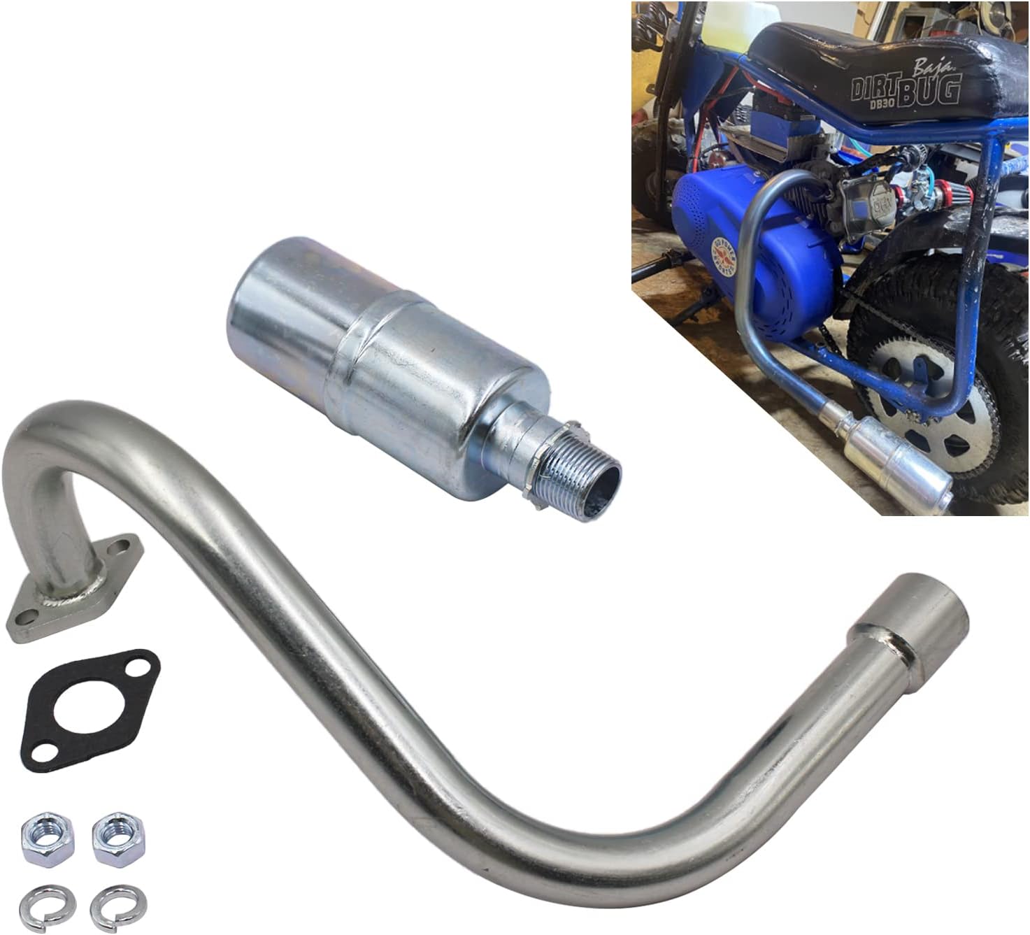 Replacement Exhaust with Muffler for Predator 212cc & GX Engines