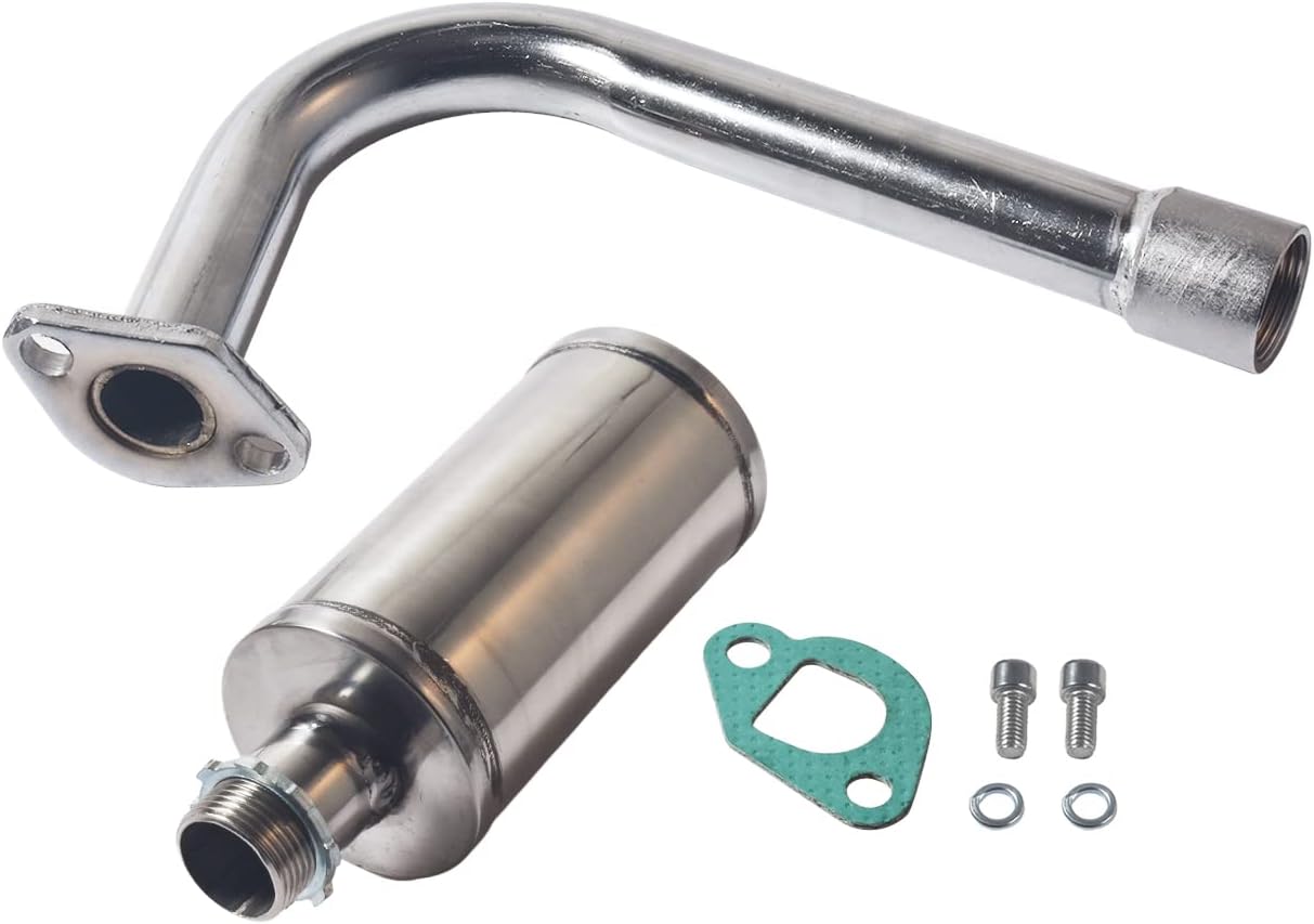 Silver Exhaust & Muffler Kit for Go Karts & Mini Bikes