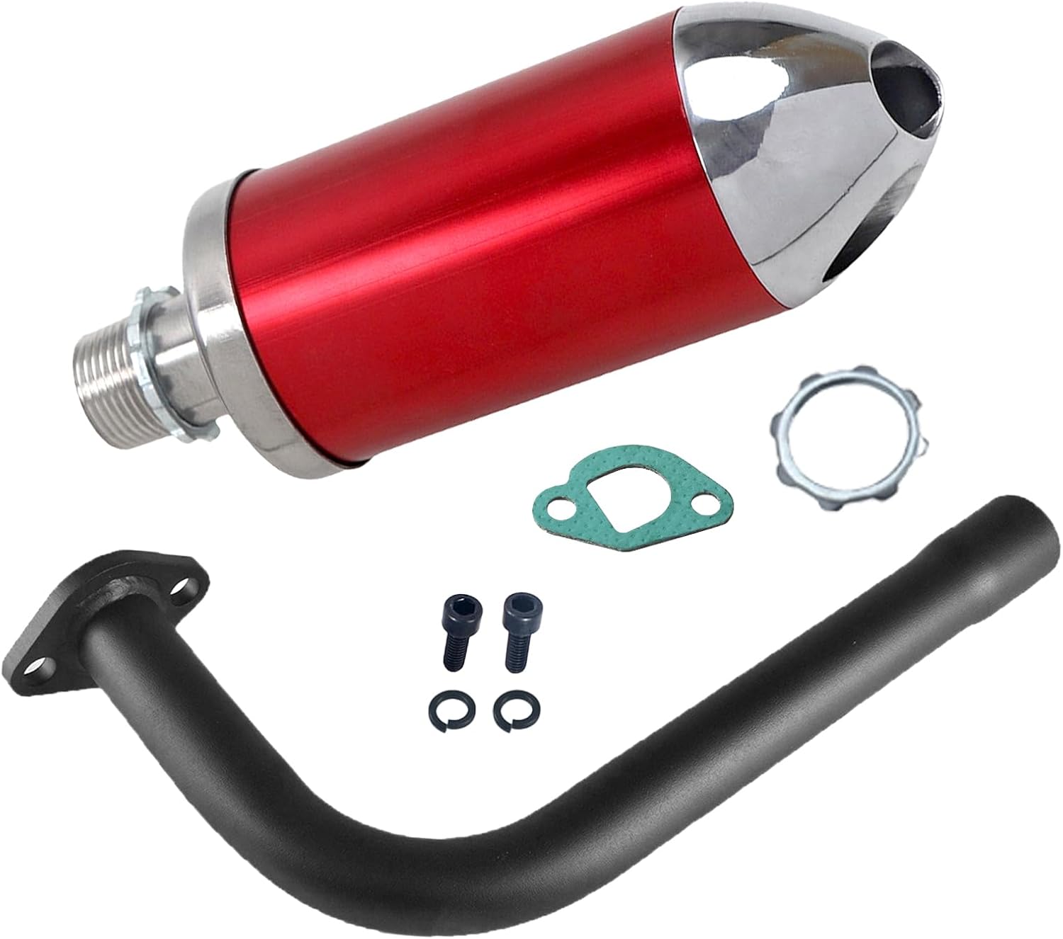 Black Exhaust Muffler Kit for Mini Bikes & Go Karts