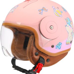 YUDJYQM Kids Motorcycle Helmet 4-15 Yrs DOT Approved